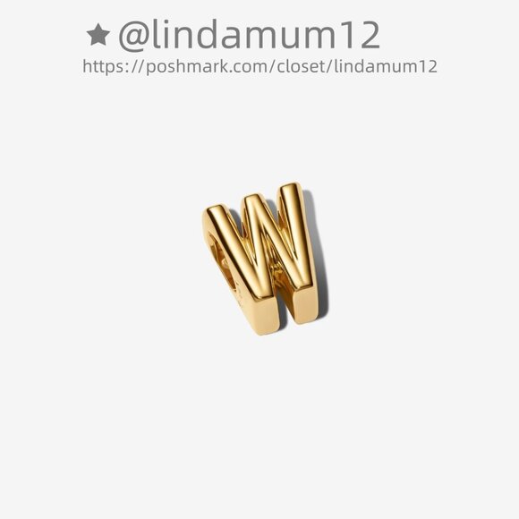 Pandora Letter W Alphabet Charm - Picture 1 of 5